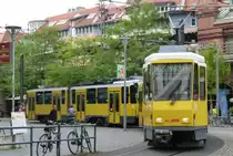 13. August 2014, Straßenbahn in Berlin-Mitte. KT4D-Zug in Doppeltraktion, hinten Wagen 6115.
