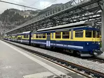 Reserve Komp der BOB mit dem ABeh 4/4 II 311  Grindelwald  am 6.3.20 im Bahnhof Lauterbrunnen.