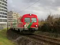 Graz. Die einzigen Züge der Riehe 5047 in der
Steiermark kann man noch bei den
Steiermärkischen Landesbahnen sehen. Diese besitzen
zwei Triebwägen dieser Riehe, 5047 401 und 402. Diese
sind oft Werktags als Doppeltraktion und als S31 zwischen
Graz und Weiz unterwegs, so auch am 04.03.2020, hier bei
der Styria. 