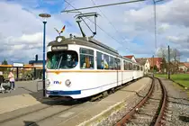 RNV Düwag Hängerzug 1017+1057 am 01.03.20 in Heddesheim bei einer Sonderfahrt