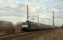 Am 01.03.20 führte 189 806 MRCE für die LTE den Miratrans-KLV nach Ludwigshafen durch Landsberg Richtung Halle(S). Gruß an den Lokführer.