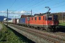 Impressionen der alten Stammstrecke Olten-Burgdorf. Sämtliche Aufnahmen sind im Raume Herzogenbuchsee-Bettenhausen entstanden am 11. März 2020.
Vom Bahnfotografen sehr gerne gesehener Güterzug von SBB CARGO INTERNATIONAL mit Re 10/10 auf der Fahrt in den Süden mit Re 420 343-6 + Re 620 683 Amsteg-Silenen.
Foto: Walter Ruetsch