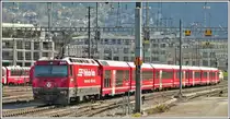 IR1124 aus St.Moritz mit Ge 4/4 III 644  Savognin  erreicht Chur. (08.04.2020)