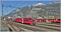 S2 1554 aus Thusis mit ABe 4/16 3105 trifft in Chur ein. (08.04.2020)