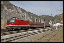 1144 094 mit Güterzug in Peggau - Deutschfeistritz am 10.03.2020.