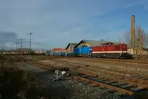 Am 20.12.2019 waren 204 271 und 204 311 mit einem Phenolzug unterwegs von Tröglitz nach Gladbeck. Aufgrund einer zerstörten Brücke über die Weiße Elster in Zeitz müssen die Züge seit 2013 über Altenburg umgeleitet werden. Dabei wird der Bahnhof von Meuselwitz passiert.