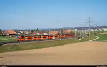 RBS Doppeltraktion Seconda Be 4/12 als S8 Jegenstorf - Bern am 10. April 2020 bei Moosseedorf.