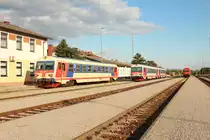 Viel los ist in Marchegg am 23.9.2014
v. l. n. r.: 5047 027, 5047 042, 5047 052, 5047 007 und 2016 001
