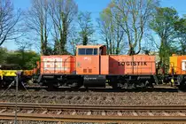 BBL 214 029-1 am 11.04.20 in Maintal Ost auf einer Gleisbaustelle von einen Gehweg aus fotografiert