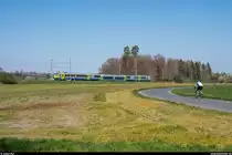 BLS RBDe-565-Pendel als S52 Kerzers - Bern am 11. April 2020 bei Riedbach.
