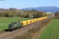 151 124-5 mit dem DGS 69126 (Basel Bad Rbf-Hochstadt Marktzeuln) bei Teningen 31.3.20