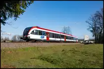 Quasi vor der Haustüre rollen täglich die Züge der Linien S6 / 61 vorbei . 
Derzeit beschränkt auf Samstag´s Fahrplan sind es doch einige. 
Bei Sonnenschein in der Nähe von Schwanberg. 
14.04.2020
