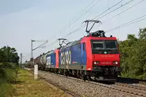Am Nachmittag des 24.05.2019 fuhr Re 482 030-4 zusammen mit Re 482 019-7 und dem kurzen  BASF -Zug DGS 49069 (Karlsruhe Gbf - Basel SBB RB) südlich vom Haltepunkt über die KBS 703 durchs Markgräflerland in Richtung Basel.