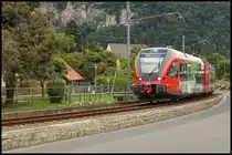 Quer durch die Stadt führt die Strecke der Übelbacher Bahn in Peggau. 
14.07.2018