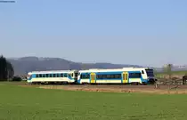 VT 441 und VS 426 als WEG 3151 (Rudersberg-Oberndorf-Schorndorf) bei Michelau 2.4.20