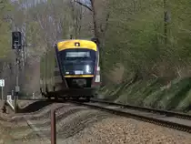 642 845 aus Kamenz kommend auf der Fahrt Richtung Pulsnitz.20.04.2020 12:23 Uhr.