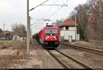 Gemischter Gz mit 187 139-1 DB durchfährt den Hp Zerbst/Anhalt auf der Bahnstrecke Trebnitz–Leipzig (KBS 254) Richtung Rodleben.
Aufgenommen am Ende des Bahnsteigs 2.
[13.2.2020 | 12:04 Uhr]
