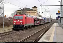 Gemischter Gz mit 185 318-3 DB durchfährt den Hp Zerbst/Anhalt auf der Bahnstrecke Trebnitz–Leipzig (KBS 254) Richtung Trebnitz.
[13.2.2020 | 12:14 Uhr]