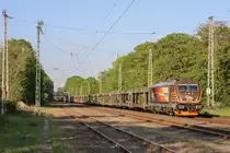 187 538 der HSL Logistik GmbH war am 26. April 2020 mit dem DGS 41584 von Frankfurt (Oder) nach Aachen-Gemmenich unterwegs, hier im Güterbahnhof zu Hückelhoven-Baal.