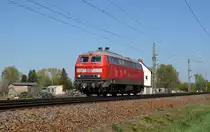 218 824 rollte am 21.04.20 Lz durch Gräfenhainichen Richtung Bitterfeld.