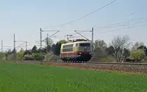 103 245 führte am 21.04.20 eine Probefahrt vom DB Werk Dessau aus nach Wittenberg. Hier rollt sie durch Gräfenhainichen.
