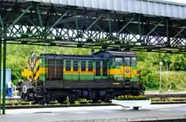 M44 309 rüht sich am 22 mai 2008 in Sopron. Mann beobachte die Blümen (bein Lokkabine) die die GySEV-Farben von Lok kopiiert haben.