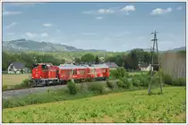 GKB 1500.6 mit dem Messzug LP 61382 von Wies-Eibiswald nach Graz, aufgenommen kurz vor Bergla (Televersion).