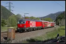 1293 061 mit Meßzug bei Mixnitz am 4.05.2020.