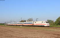 401 057-5  Landshut  als ICE 374 (Basel Bad Bf-Berlin Ostbahnhof) bei Waghäusel 22.4.20