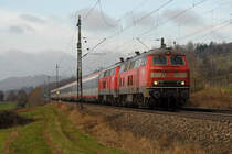 25.12.2018 Streckenabschnitt Uhingen 218 326-7 & 218 499-2 mit IC 119