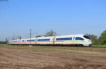 403 011-0  Wiesbaden  als ICE 202 (Basel Bad Bf-Köln Hbf) bei Waghäusel 22.4.20