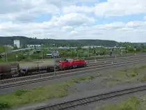 DB Cargo 261 014-5 Voith Gravita 10BB (9280 1261 014-5 D-DB) vor der Abfahrt in Gera am 15.5.2020