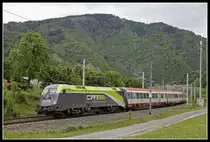 1016 016 mit EC164 bei Bruck/Mur am 12.05.2020.