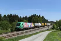 1116 168  Na sicher  mit einem  KLV  aus Salzburg kommend am 8. Mai 2020 bei Grabenstätt im Chiemgau.