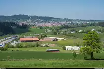 TransN BDe 4/4 7 als Regio La Chaux-de-Fonds - Les Ponts-de-Martel am 17. Mai 2020 kurz vor der Haltestelle Le Reymond.