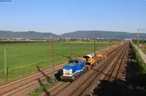 V100 SP 009 mit einem Bauzug bei Wieblingn 22.4.20