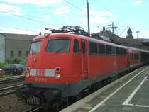 BR 110 510-5 mit einen RE von Hagen nach Krefeld am Haken
bei der Ausfahrt aus Hagen Hbf.