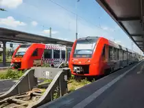 VT 622 034 neben einem weiteren Lint als RB 62 nach Biblis in Worms Hbf, 21.05.2020.