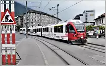 R1464 mit ABe 8/12 3512 aus Arosa trifft in Chur ein. (14.05.2020)
