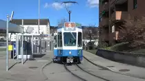 Linie 6 2044  Wollishofen  an der Endhaltestelle Werdhölzli. Datum: 15. 3. 2020