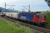 Re 620 074-5  Murgenthal  mit dem Papierzug RBL-Solothurn bei Niederbipp am 22. Mai 2020.
Foto: Walter Ruetsch 