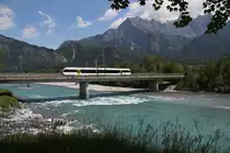 Thurbo Pendel S12 Chur-Sargans-Chur auf der Rheinbrücke bei Bad Ragaz.31.05.20
