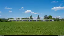 Der erste BLS FLIRT 4!<br>
BLS RABe 528 102 am 29. Mai 2020 auf Testfahrt zwischen Oberaach und Amriswil.
Genaugenommen ist es bereits der zweite gebaute Zug, allerdings der erste, der sich aus eigener Kraft ausserhalb des Stadler-Werks bewegt hat.
