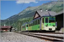 Der ASD TPC BDe 4/4 403  OLLON  und der Bt 431 (ex BLT) warten in Les Diablerets auf die Abfahrt nach Aigle. die Aufnahme entstand vor dem Depot, auf einem nicht durch Hinweisschilder gesperrten Weg.

29. Mai 2020