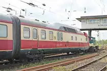 Portrait von 602 003-6, als dieser am Nachmittag des 22.06.2019 an der Fahrzeugparade des Sommerfestes vom DB Museum in Koblenz Lützel zusammen mit VT11 5008 (601 008-6) teilnahm. Geschoben wurde die VT11.5-Garnitur von der 333 068-5 über die Parade.