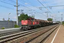 1063 023-4 mit GZ, in Wien-Haidestraße, Richtung Wien-Simmering. September 2019