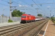 2016 005 mit Os(REX) 2515, Bratislava hl. st. - Wien Hbf, in Wien-Haidestraße. September 2019