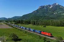 Der KTE 50207 von Köln Eifeltor nach Verona Q. E. wurde am 07. Mai 2020 zwischen München Ost Rbf und Brenner von der ÖBB 1116.101 bespannt. Bei Kirnstein im Inntal konnte ich den komplett beladenen KLV-Zug aufnehmen. 