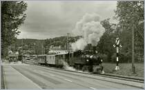 Vom Licht her kein  Fotowetter  doch die Kälte begünstige die Rauch- und Dampfentwicklung. Die Blonay - Chamby G 2x 2/2 105 verlässt Blonay in Richtung Chamby. 

14. Juni 2020