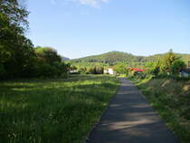 An dieser Stelle lag bis 1996 der Bahnhof Floh Seligenthal.Aufgenommen am 26.Mai 2020.